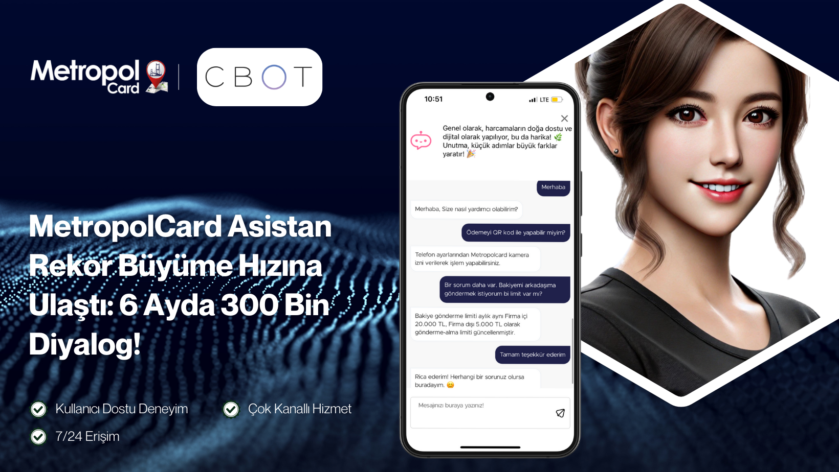 MetropolCard Asistan Rekor Büyüme Hızına Ulaştı : 6 Ayda 300 Bin Diyalog!